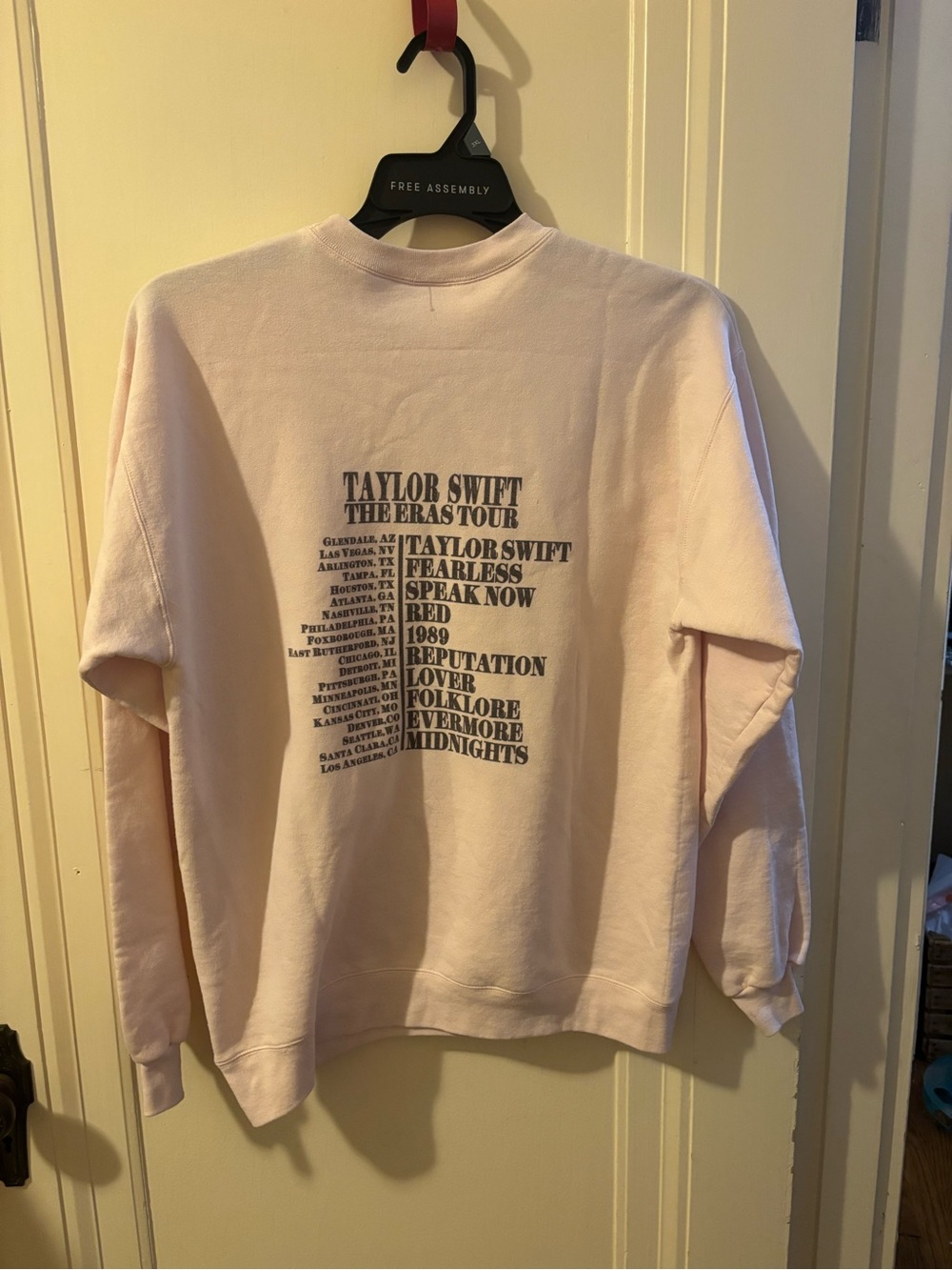 Taylor Swift Pale Pink The Eras Tour Pullover Sweatshirt - Picture 7 of 8